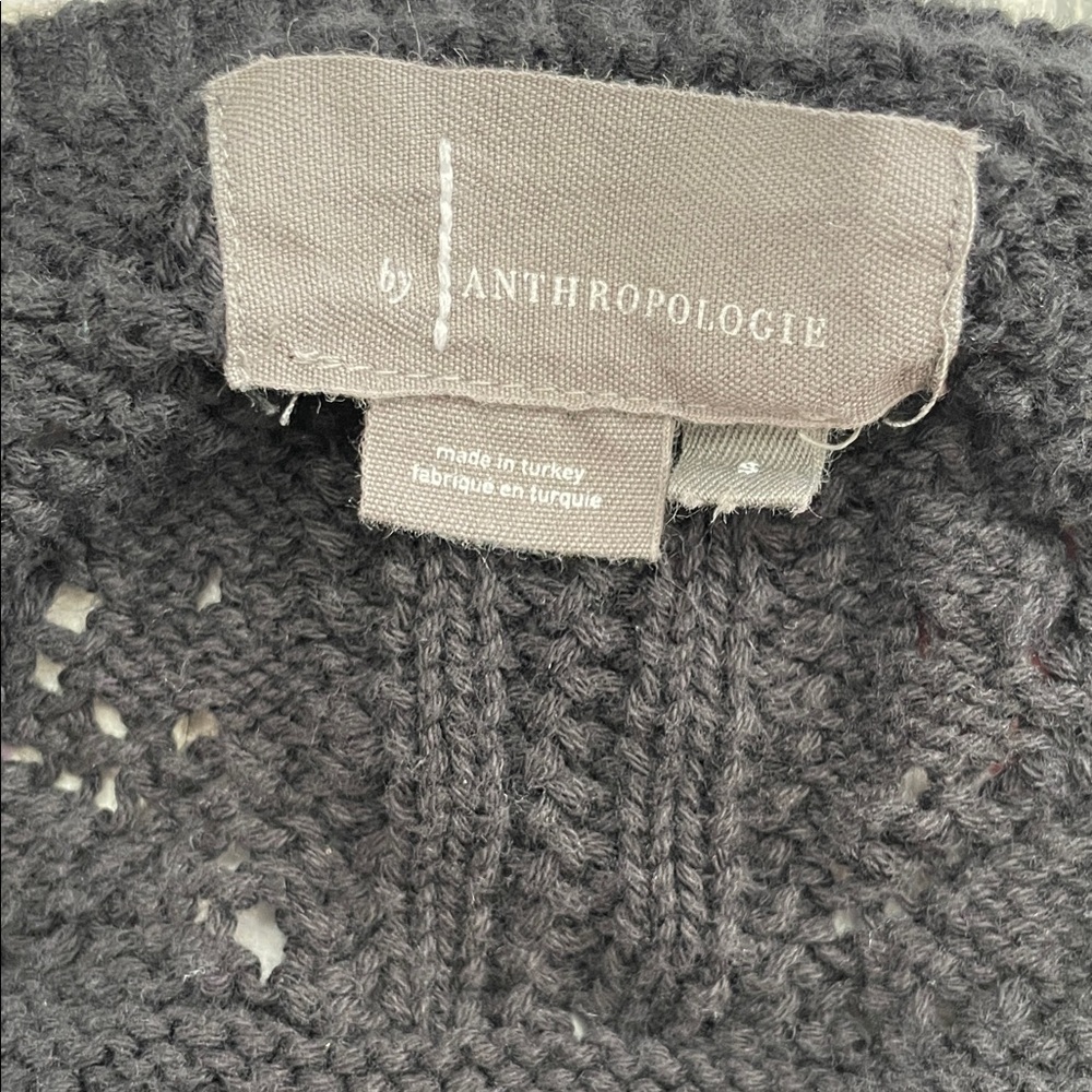 Anthropologie Crochet Knit Mini Dress In Black - Picture 3 of 7